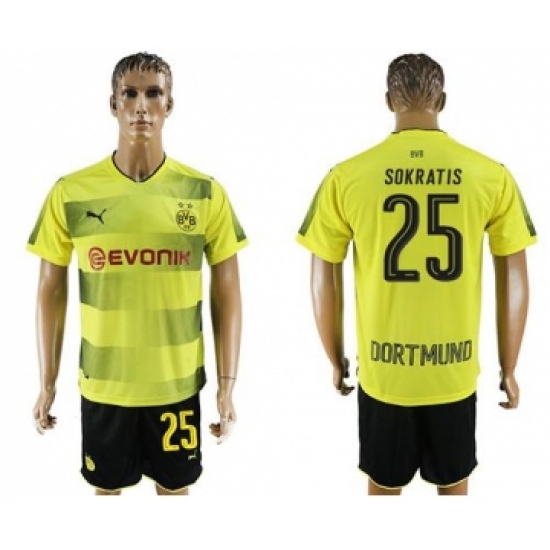 Dortmund 25 Sokratis Home Soccer Club Jersey