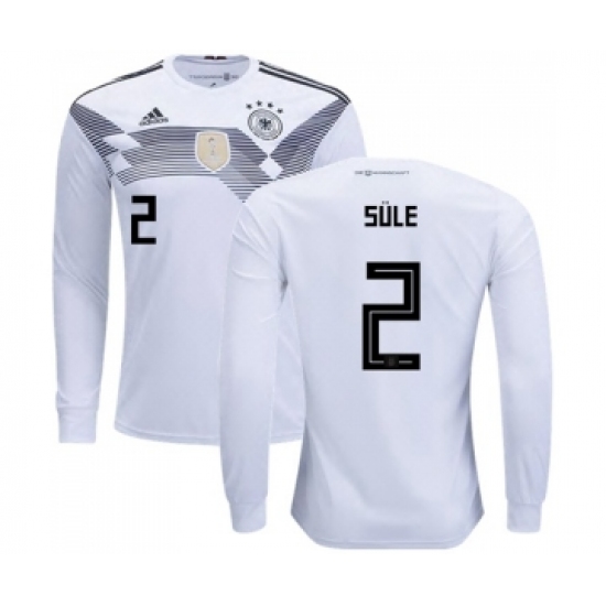 Germany 2 Sule White Home Long Sleeves Soccer Country Jersey