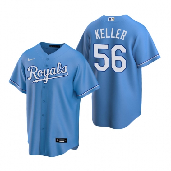 Men's Nike Kansas City Royals 56 Brad Keller Light Blue Alternate Stitched Baseball Jersey