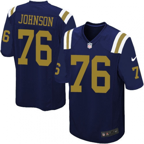 Youth Nike New York Jets 76 Wesley Johnson Limited Navy Blue Alternate NFL Jersey