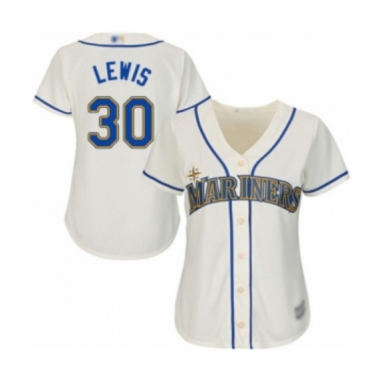 Women's Seattle Mariners 30 Kyle Lewis Authentic Cream Alternate Cool Base Baseball Player Jersey
