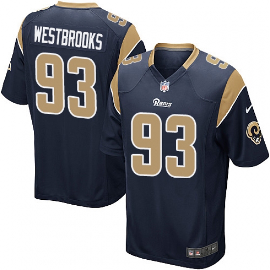 Men's Nike Los Angeles Rams 93 Ethan Westbrooks Game Navy Blue Team Color NFL Jersey