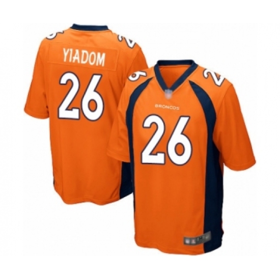 Men's Denver Broncos 26 Isaac Yiadom Game Orange Team Color Football Jersey