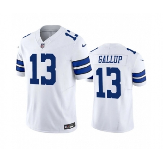 Men's Nike Dallas Cowboys 13 Michael Gallup White 2023 F.U.S.E. Vapor Limited Stitched Football Jersey