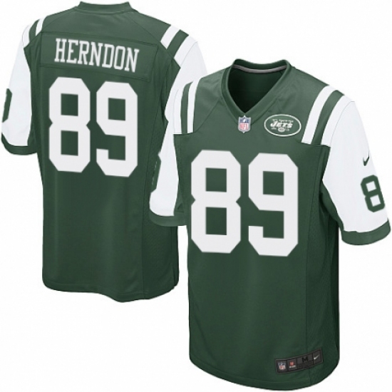 Men's Nike New York Jets 89 Chris Herndon Game Green Team Color NFL Jersey