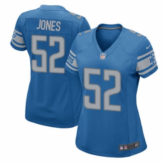 Women's Nike Detroit Lions 52 Christian Jones Game Blue Team Color NFL Jersey