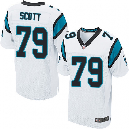 Men's Nike Carolina Panthers 79 Chris Scott Elite White NFL Jersey