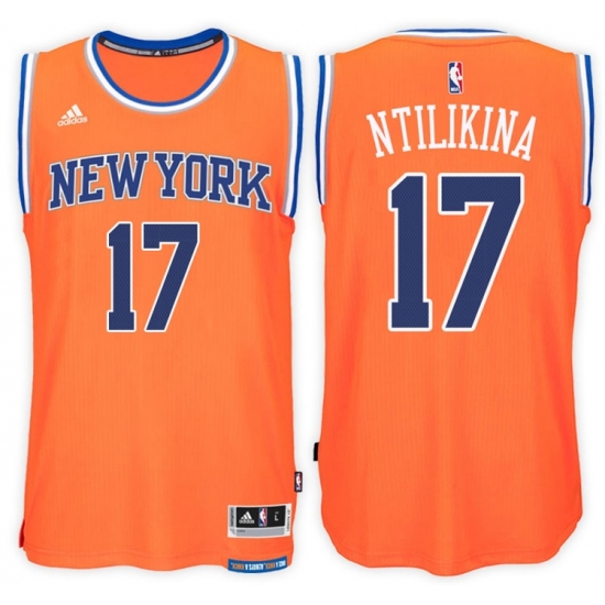 New York Knicks 17 Frank Ntilikina Alternate Orange New Swingman Stitched NBA Jersey