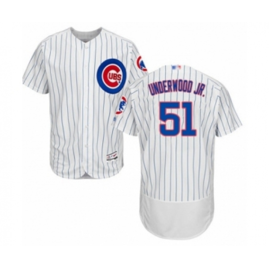 Men's Chicago Cubs 51 Duane Underwood Jr. White Home Flex Base Authentic Collection Baseball Player Jersey