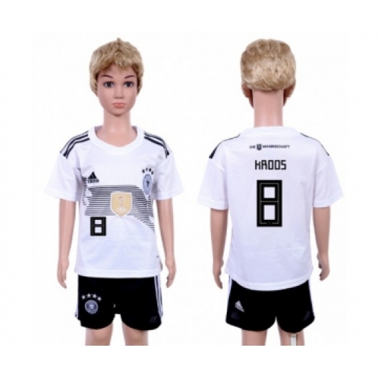 Germany 8 Kroos White Home Kid Soccer Country Jersey