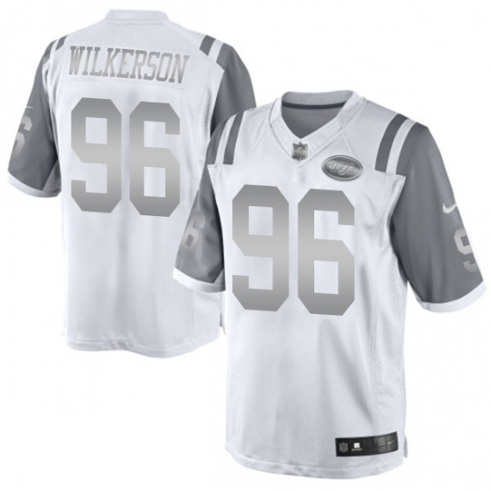 Men's Nike New York Jets 96 Muhammad Wilkerson Limited White Platinum NFL Jersey