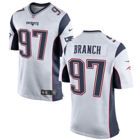 Men's Nike New England Patriots 97 Alan Branch Game White NFL Jersey