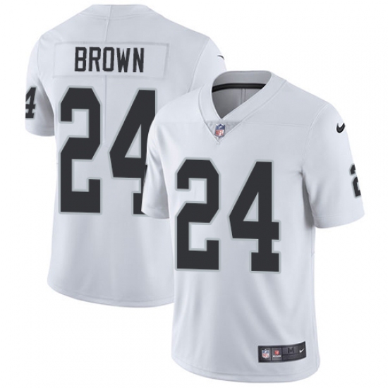 Men's Nike Oakland Raiders 24 Willie Brown White Vapor Untouchable Limited Player NFL Jersey