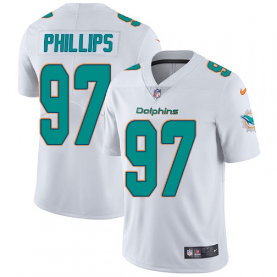 Men's Nike Miami Dolphins 97 Jordan Phillips White Vapor Untouchable Limited Player NFL Jersey