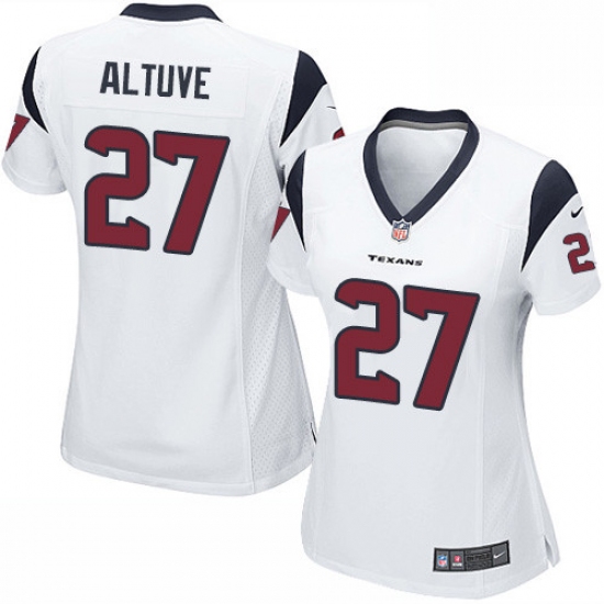 Women's Nike Houston Texans 27 Jose Altuve Game White NFL Jersey