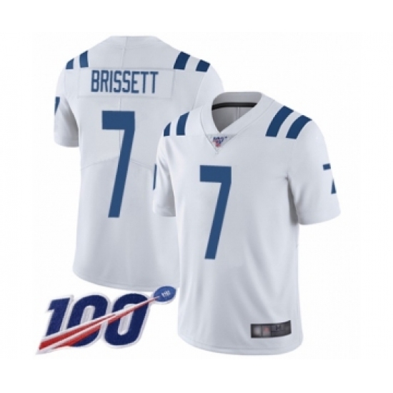 Men's Indianapolis Colts 7 Jacoby Brissett White Vapor Untouchable Limited Player 100th Season Football Jersey