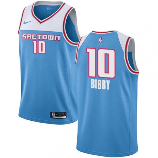 Youth Nike Sacramento Kings 10 Mike Bibby Swingman Blue NBA Jersey - 2018 19 City Edition