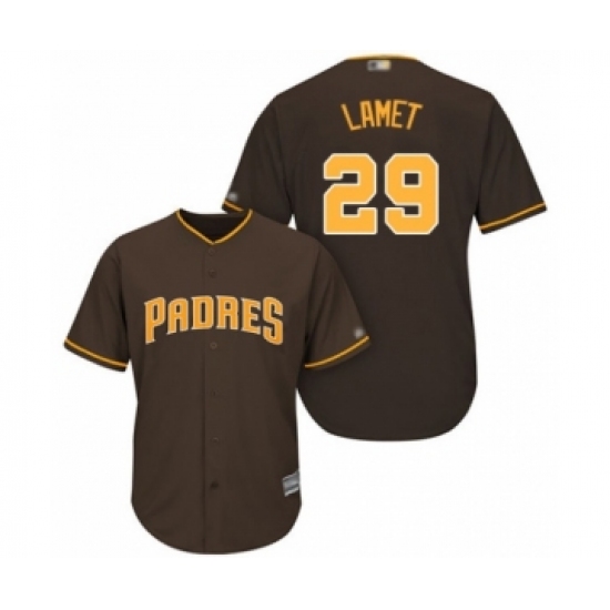 Youth San Diego Padres 29 Dinelson Lamet Authentic Brown Alternate Cool Base Baseball Player Jersey