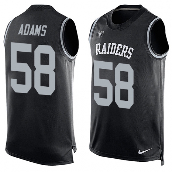 Men's Nike Oakland Raiders 58 Tyrell Adams Limited Black Player Name & Number Tank Top NFL Jersey
