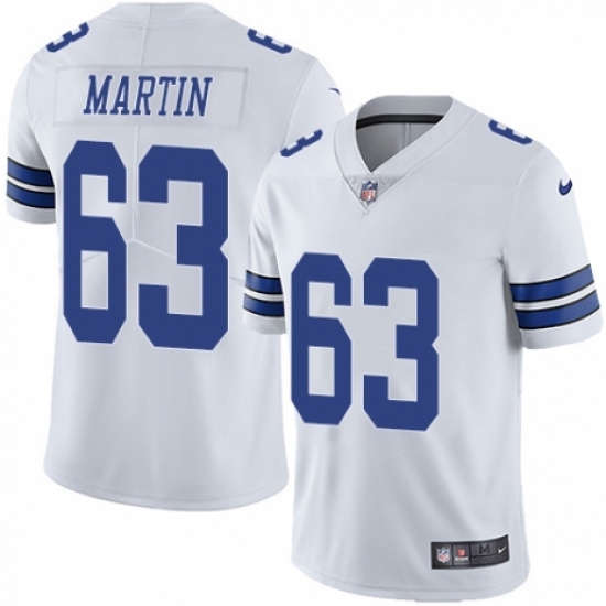 Men's Nike Dallas Cowboys 63 Marcus Martin White Vapor Untouchable Limited Player NFL Jersey