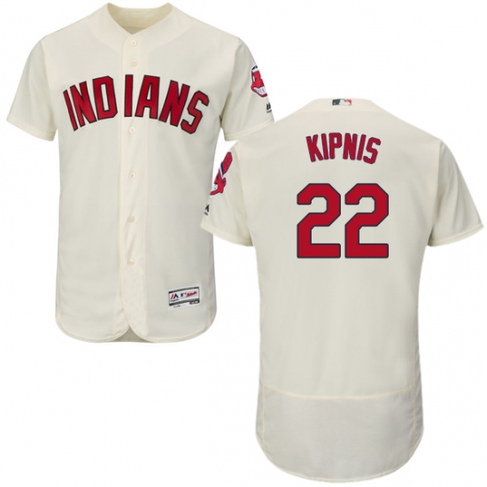 Men's Majestic Cleveland Indians 22 Jason Kipnis Cream Alternate Flex Base Authentic Collection MLB Jersey