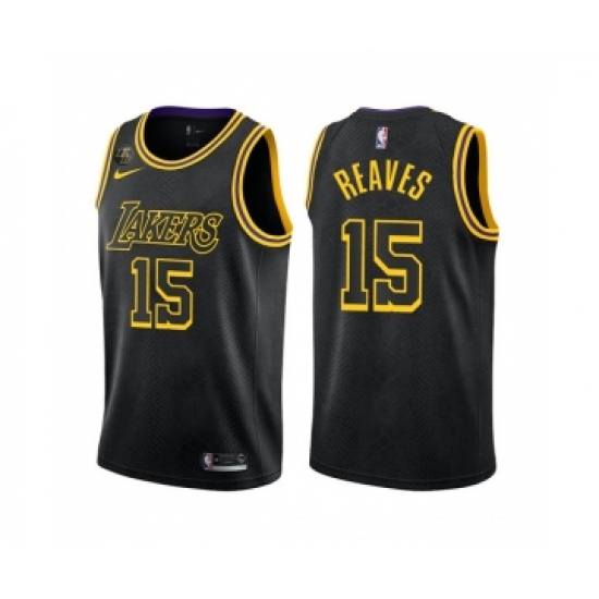 Men's Los Angeles Lakers 15 Austin Reaves Black Stitched Jersey
