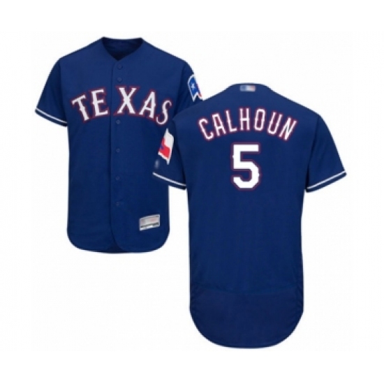 Men's Texas Rangers 5 Willie Calhoun Royal Blue Alternate Flex Base Authentic Collection Baseball Player Jersey