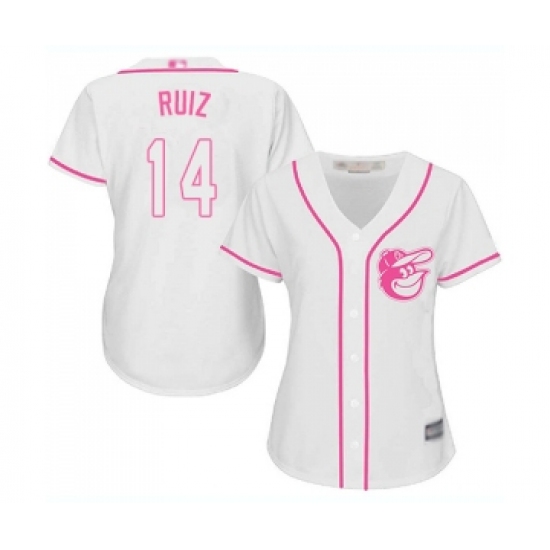 Women's Baltimore Orioles 14 Rio Ruiz Replica White Fashion Cool Base Baseball Jersey