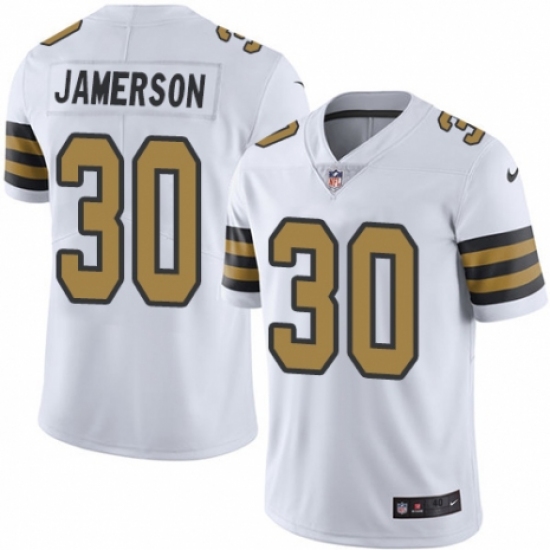 Men's Nike New Orleans Saints 30 Natrell Jamerson Limited White Rush Vapor Untouchable NFL Jersey