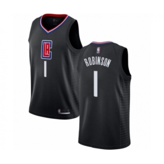 Men's Los Angeles Clippers 1 Jerome Robinson Authentic Black Basketball Jersey Statement Edition