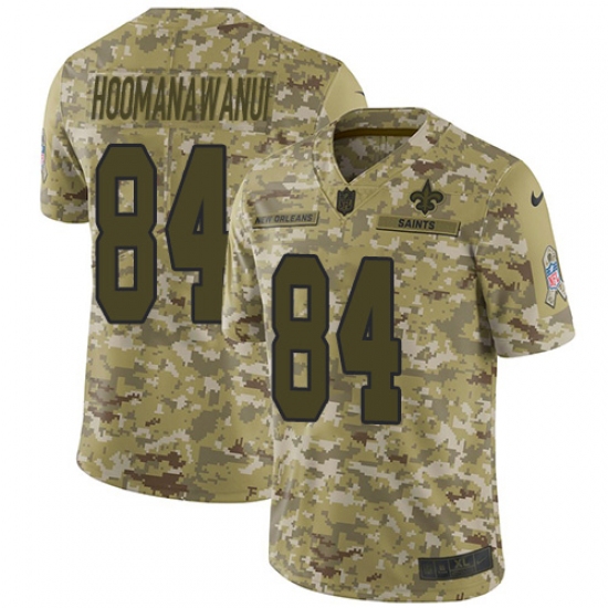 Men's Nike New Orleans Saints 84 Michael Hoomanawanui Limited Camo 2018 Salute to Service NFL Jersey