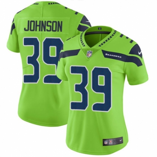 Women's Nike Seattle Seahawks 39 Dontae Johnson Limited Green Rush Vapor Untouchable NFL Jersey