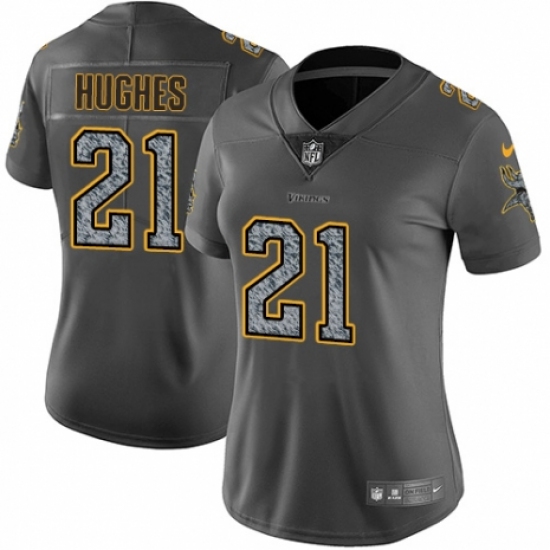 Women's Nike Minnesota Vikings 21 Mike Hughes Gray Static Vapor Untouchable Limited NFL Jersey