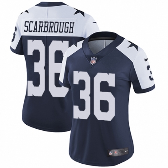 Women's Nike Dallas Cowboys 36 Bo Scarbrough Navy Blue Throwback Alternate Vapor Untouchable Limited Player NFL Jersey