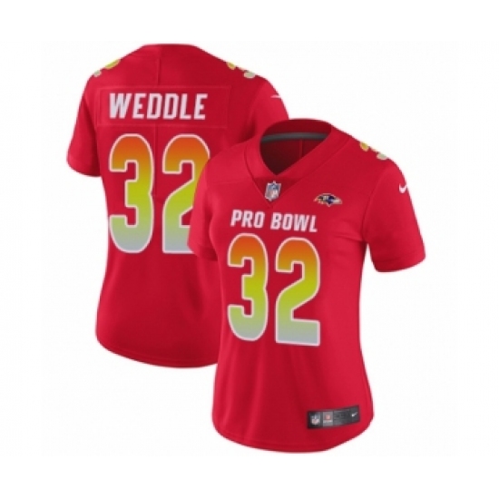 Women's Nike Baltimore Ravens 32 Eric Weddle Limited Red AFC 2019 Pro Bowl NFL Jersey
