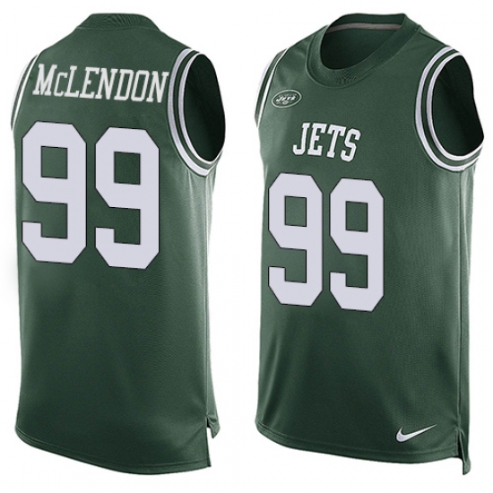 Men's Nike New York Jets 99 Steve McLendon Limited Green Player Name & Number Tank Top NFL Jersey