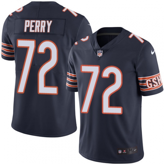 Men's Nike Chicago Bears 72 William Perry Navy Blue Team Color Vapor Untouchable Limited Player NFL Jersey