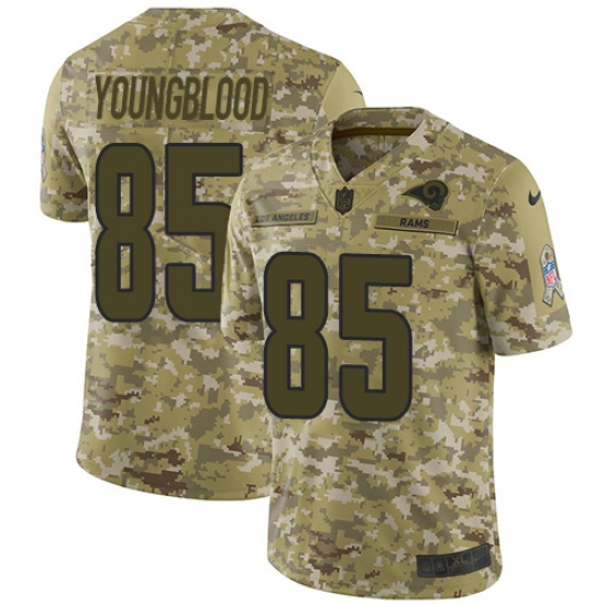 Men's Nike Los Angeles Rams 85 Jack Youngblood Limited Camo 2018 Salute to Service NFL Jersey