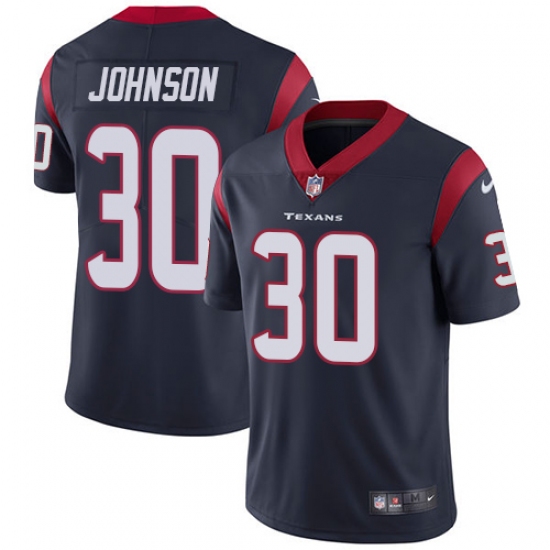 Youth Nike Houston Texans 30 Kevin Johnson Elite Navy Blue Team Color NFL Jersey