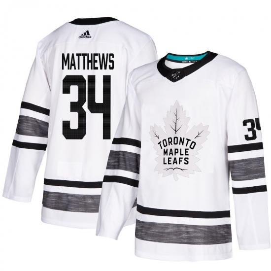 Men's Adidas Toronto Maple Leafs 34 Auston Matthews White 2019 All-Star Game Parley Authentic Stitched NHL Jersey