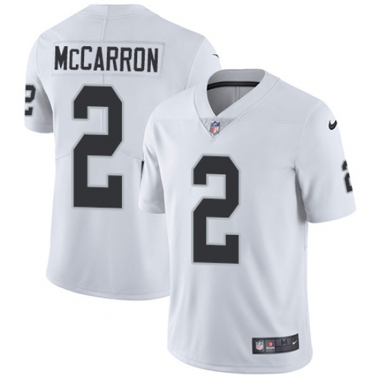 Men's Nike Oakland Raiders 2 AJ McCarron White Vapor Untouchable Limited Player NFL Jersey