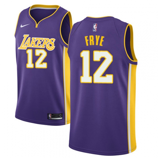 Men's Nike Los Angeles Lakers 12 Channing Frye Swingman Purple NBA Jersey - Statement Edition