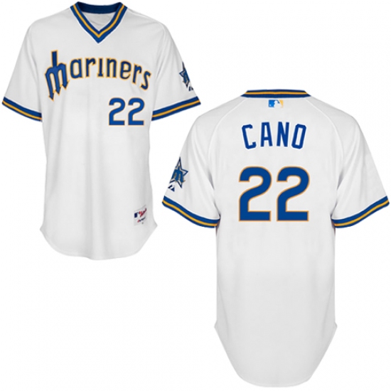 Men's Majestic Seattle Mariners 22 Robinson Cano Authentic White 1979 Turn Back The Clock MLB Jersey