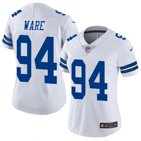 Women's Nike Dallas Cowboys 94 DeMarcus Ware White Vapor Untouchable Limited Player NFL Jersey