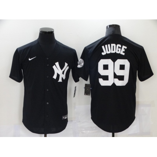Men's New York Yankees 99 Aaron Judge Black Throwback Jersey