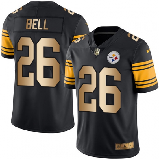 Men's Nike Pittsburgh Steelers 26 Le'Veon Bell Limited Black/Gold Rush NFL Jersey