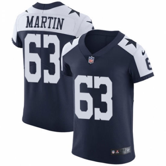 Men's Nike Dallas Cowboys 63 Marcus Martin Navy Blue Alternate Vapor Untouchable Elite Player NFL Jersey