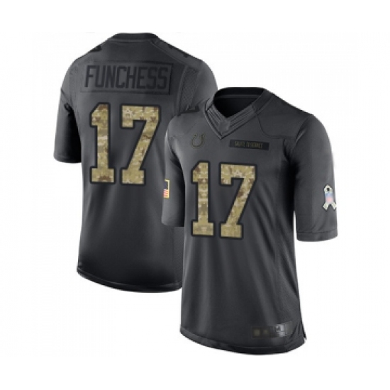 Men's Indianapolis Colts 17 Devin Funchess Limited Black 2016 Salute to Service Football Jerseys