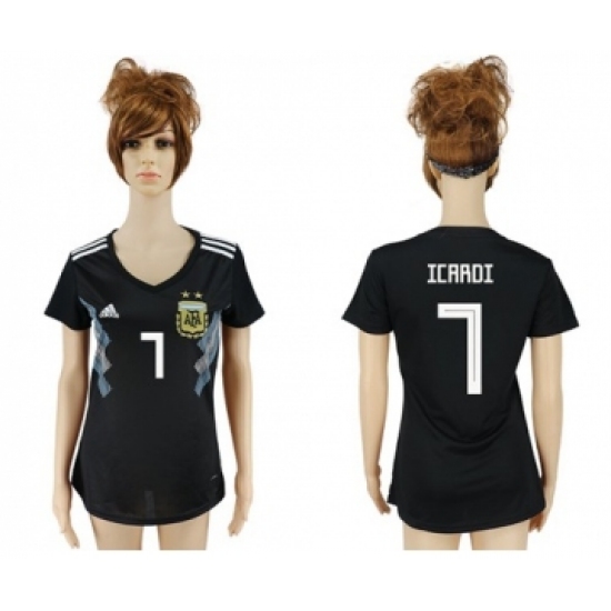Women's Argentina 7 Icardi Away Soccer Country Jersey