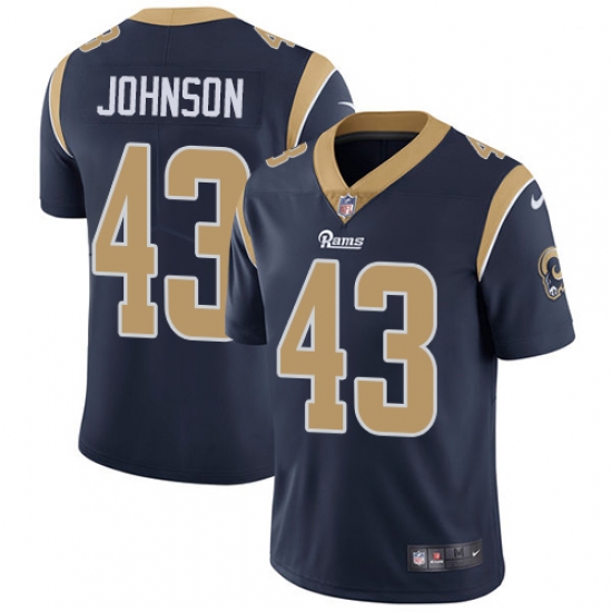 Men's Nike Los Angeles Rams 43 John Johnson Navy Blue Team Color Vapor Untouchable Limited Player NFL Jersey